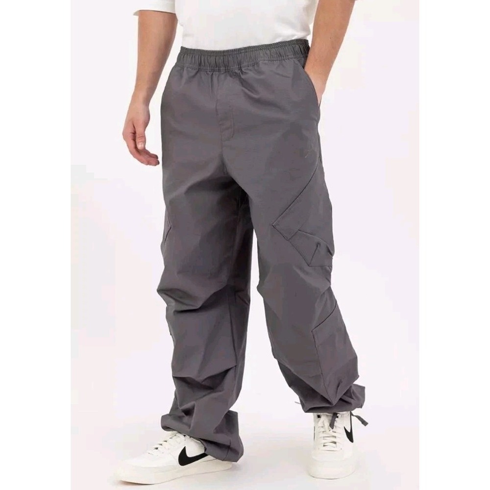 Jordan Flight Cargo Pant Mens S 28-32x30 Elastic Waist Iron Gray Ripstop Utility